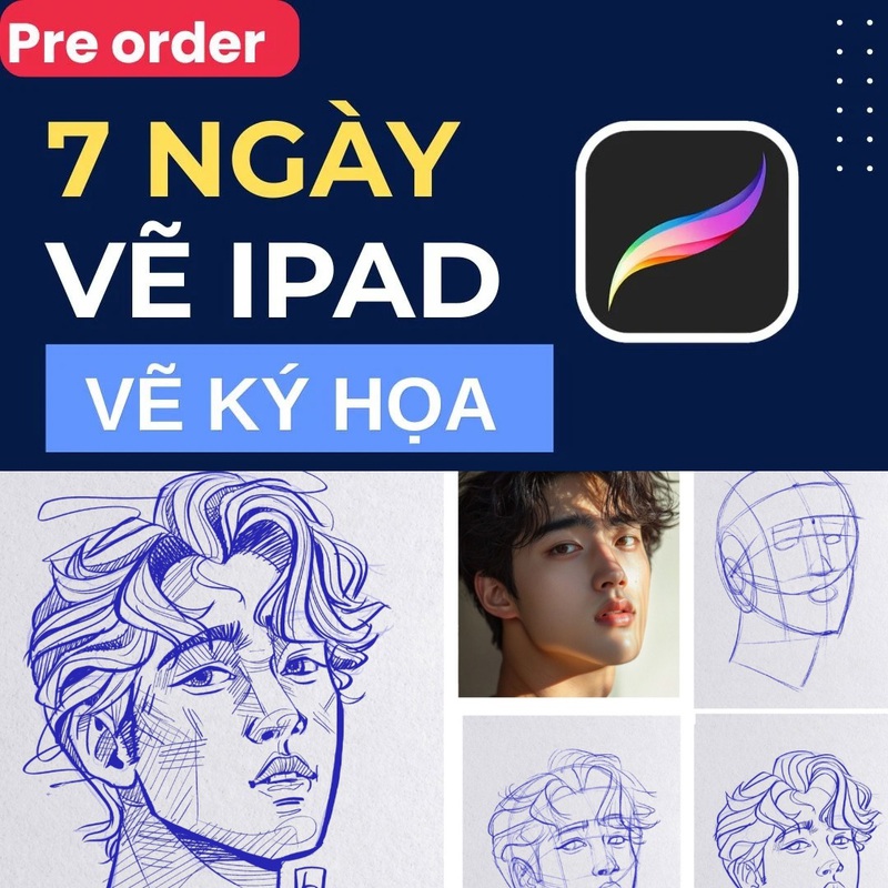 7 NGÀY VẼ IPAD - VẼ KÝ HỌA CHÂN DUNG - DIGITAL PORTRAIT PROCREATE