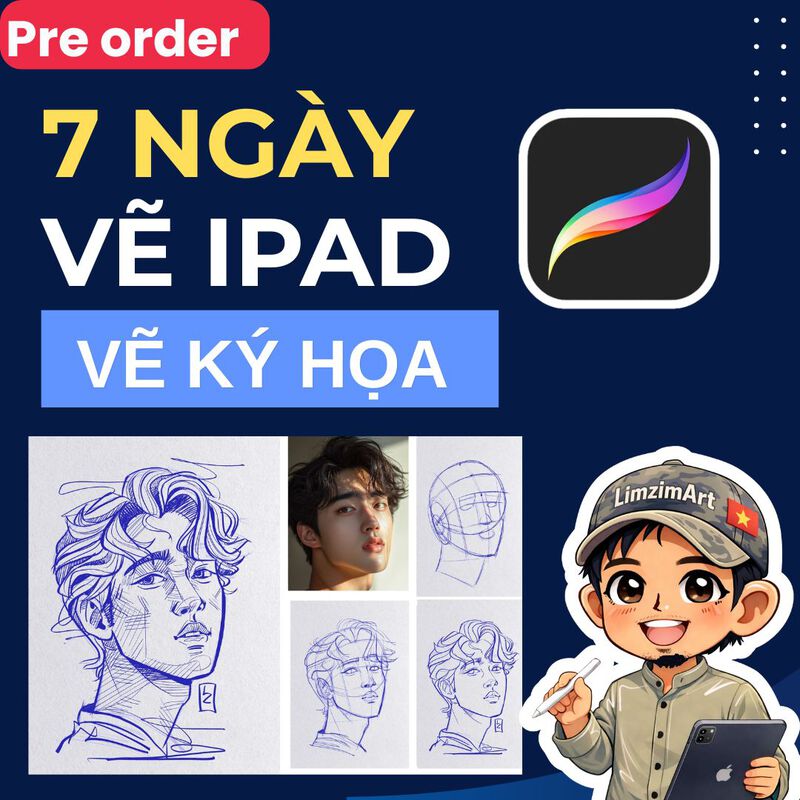 7 NGÀY VẼ IPAD - VẼ KÝ HỌA CHÂN DUNG - DIGITAL PORTRAIT PROCREATE